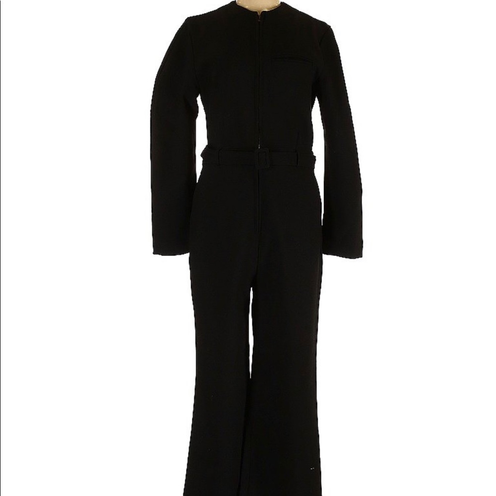 Frankie Shop Laurel Wide Leg Zip Up Belted Jumpsuit Large - Picture 2 of 4